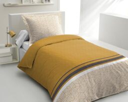 Home Linge Passion - Duvet Cover Set 140 x 200 cm Tilt Ochre Mustard
