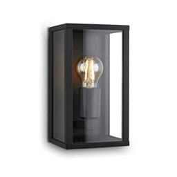 BRILONER - Outdoor Wall Light in Glass Pane, IP44 Water-Resistant, E27 max. 12W, 26x14x13.5 cm, Outdoor Wall Lights, Garden Lights, Outdoor Light, Black