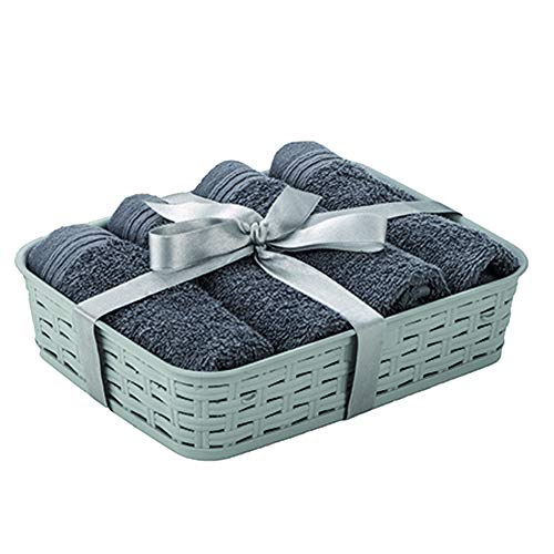 La Maison 1975 Set 4 Towel 30 x 30 cm Grey with basket Aries, Cotton, 30 x 30 cm