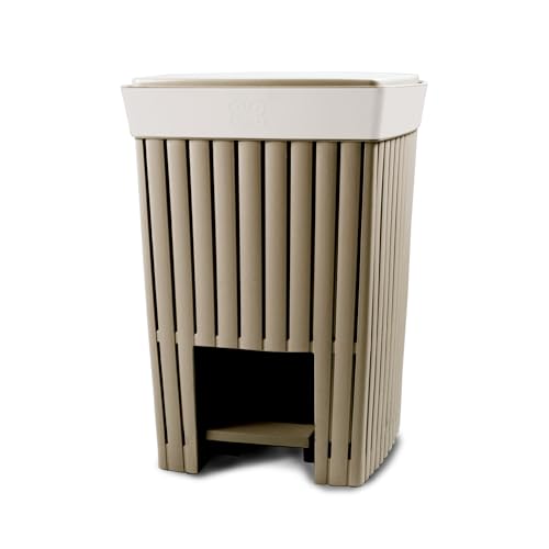Ecoplast 20L Pedal Bin, Hands-Free Hygienic Opening and Removable Inner Bucket. Stylish and Compact Design - Cappuccino Colour Ideal for Kitchen, Bathroom or Office - Style and Practicality