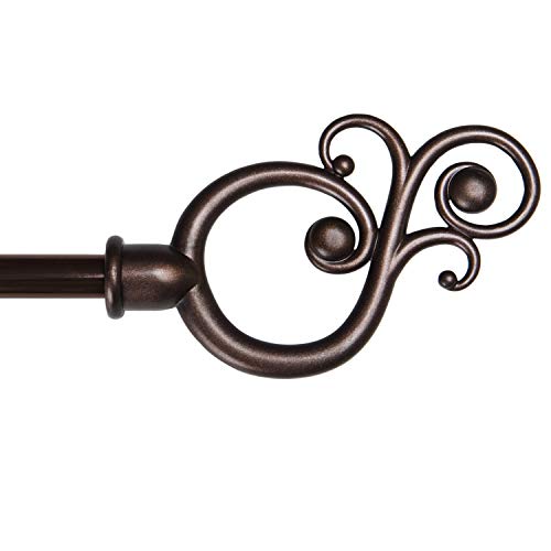 Kenney Valencia Window Curtain Rod, 28 to 48-Inch, Chocolate