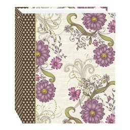 Pioneer Photo Albums Magnetic Self-Stick 3-Ring Photo Album 100 Pages (50 Sheets), Berry Blossoms Design, Medium
