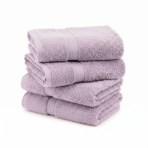 Superior 900 Gram 100% Premium Long-Staple Combed Cotton 4-Piece Hand Towel Set, Purple