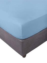Miracle Home. Fitted Sheet, Elastic, Soft, Comfortable, Anti-Pilling. Cotton 50% 50% Polyester. Sky Blue. 180 x 200 cm