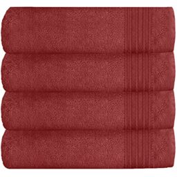GC GAVENO CAVAILIA Luxury Quick Dry Bath Sheet, 100% Egyptian Cotton Highly Absorbent Bathroom Towel Set, New Hampton, Red