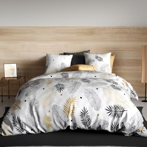 atelier du coton Duvet Cover 200 x 200 cm with 2 Pillowcases 57 Thread Count Cotton