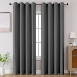 CUCRAF Light Grey Blackout Curtains 84 inch Length 2 Panels Set, Room Darkening Drapes for Living Room Bedroom, Thermal Insulated Light Blocking Grommet Window Curtain (W52 x L84 Inch)