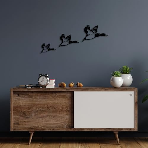 Stylish Black Decorative Metal Wall Accessory Set (3 Pieces) - 100% Metal, 1 mm Thick - Sizes: 11 x 16 cm, 14 x 22 cm, 18 x 27 cm - Perfect for Home Decor