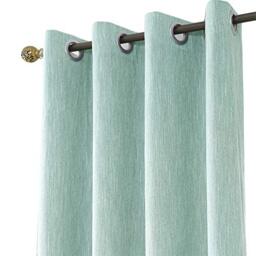 Melodieux 1 Panel Cotton Blend Room Darkening Curtain Blackout Eyelet Thermal Insulated Window Drapes for Livingroom, Bedroom (Blue, 46 x 54 Inch Drop)