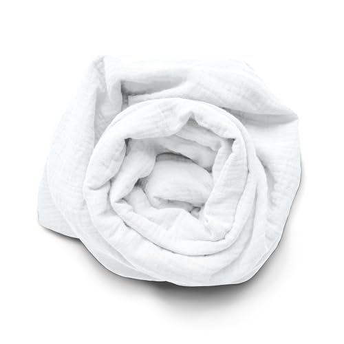 100% Cotton Gauze Fitted Sheet 180 x 200 x 30 cm White