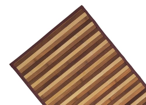 BIANCHERIAWEB Bamboo Rug Degradè Brown, Kitchen Runner 30x40 cm, Kitchen Rug Non-Slip 100% Bamboo, Kitchen Lane made of durable material, Does not absorb stains