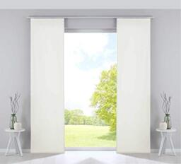 Gardinenbox Curtain Box Set of 2 Panel Curtains Blackout Sliding Curtains Milano Velvet Opaque Blackout Panel Weighting Bars 100% Polyester Cream 245 x 60 cm