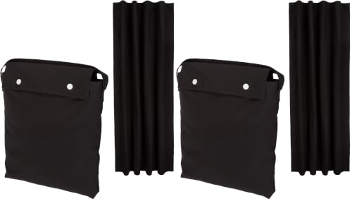 Amazon Basics Portable Blackout Curtains, Temporary Window Blind with Suction Cups, Stick On, 198 x 127 cm, 2-Pack, Black