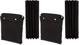 Amazon Basics Portable Blackout Curtains, Temporary Window Blind with Suction Cups, Stick On, 198 x 127 cm, 2-Pack, Black