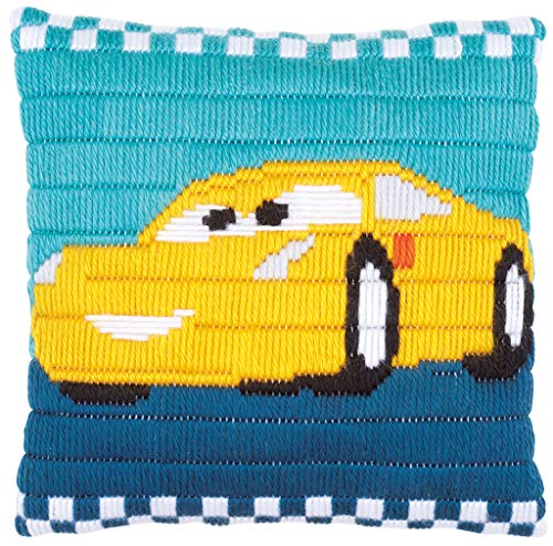 "Vervaco Long Stitch Kit: Cushion: Disney: Cars Cruz, Cotton NA, 25 x 25cm / 10"" x 10"""