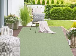 Mia's Teppiche Lara In- and Outdoor Rug, Flat Fabric, 60x110 cm, Green