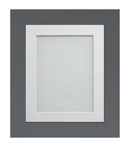 Frame Company Watson Grey Picture Photo Frame fitted with Perspex, 8x6 inch with White Mount for image size 6x4 inch