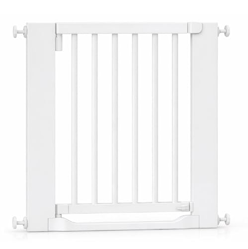 Safetots Wooden Heritage Flat Step Gate, White, 71cm - 79cm, Pressure Fit