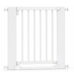 Safetots Wooden Heritage Flat Step Gate, White, 71cm - 79cm, Pressure Fit