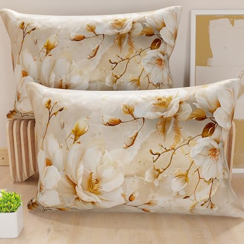 PETTI Italian Artisans - Pair of 50x70 cm Microfiber Cushion Covers, Decorative Pillows for Bedroom, Sofa, Living Room, Set of 2 Cushion Covers, Floral Pillow Case 12, 100% Made in Italy