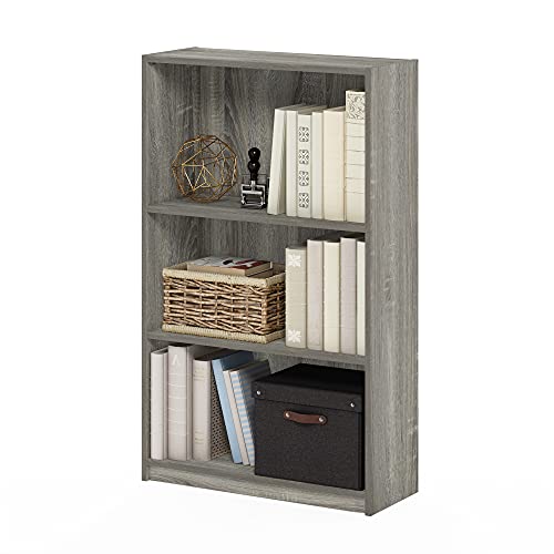Furinno JAYA 3-Tier Adjustable Shelves Bookcase, French Oak