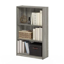Furinno JAYA 3-Tier Adjustable Shelves Bookcase, French Oak