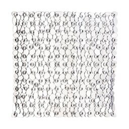 Premier Housewares Bath Mats PVC Non Slip Clear Bath Mat With Suction Grips Stylish Design Square Shaped Mats For Bathroom With Pebble Design 1 x 54 x 54