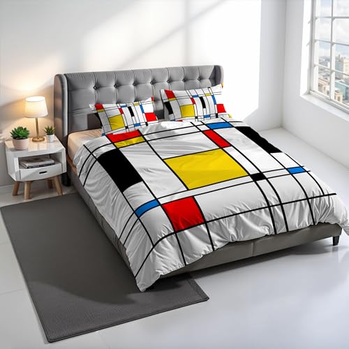 SD66 Digital Print Duvet Cover Set, 100% Cotton, Made in Italy, Double Bed Duvet Cover Set 250 x 200 cm+2 Pillowcases 50 x 80 cm