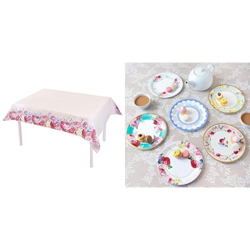 Talking Tables Truly Scrumptious Table Cover Floral & Truly Scrumptious Plates Bundle