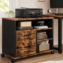 Mobile File Cabinet with 2 Drawers,3 Storage Shelf, Standard Storage