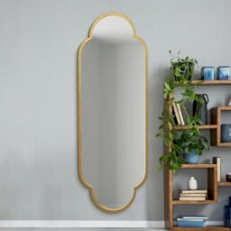 "The Duplici - New Gold Metal Framed Double Arched Oval Wall Mirror 67"" X 23"" (170CM X 59M)"