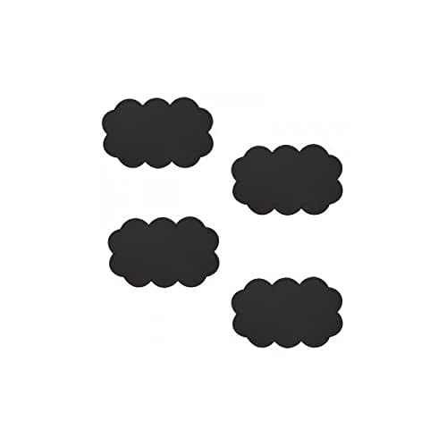 MSV PVC Non-Slip Clouds Mats, Set of 4, Black