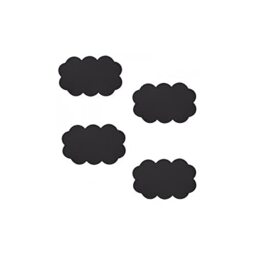 MSV PVC Non-Slip Clouds Mats, Set of 4, Black