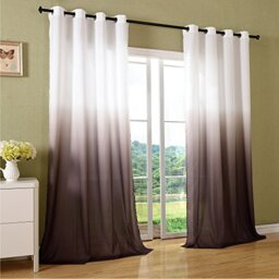 Gardinenbox Lined Curtain Curtain Loops Micro Satin Colour Gradient Microfibre, 204252, Polyester, brown, 2 Stück HxB 245 x 140 cm