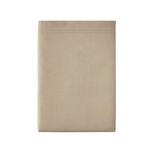 Essix Premium Cotton Percale Flat Sheet, Linen 240 x 300 cm