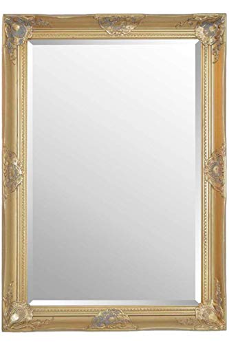 FRAMES BY POST 3ft x 2ft2 (66cmx92cm) Large Gold Hairdressors Salon Classic Frame Antique Design Ornate Shabby Chic Over Mantle Big Wall Mirror, Wood, 91x66,Beige,829693100-1