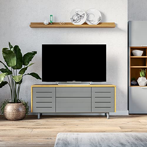 Alphason Venice TV Stand 1200 Grey, 40x120x48cm (DxWxH)