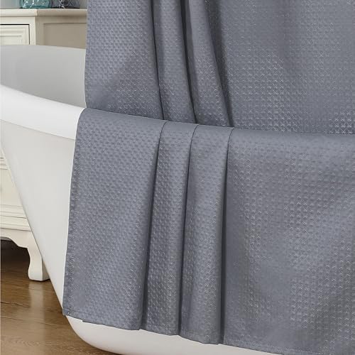 Aiyufeng Waterproof Fabric Shower Curtains for Bathroom???Dot Like Embossed Textured Soft Polyester Cloth Stall Shower Curtain???Hotel Luxury Quality Machine Washable???36Wx72L???Grey
