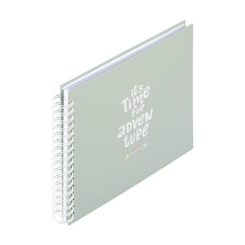 "Hama Photo Album ""Good Things"" (Spiral Bound Scrapbook for 100 Photos 10x15 cm, 50 White Pages, 28x24 cm DIY Album for Memories and Creative Design) Green"