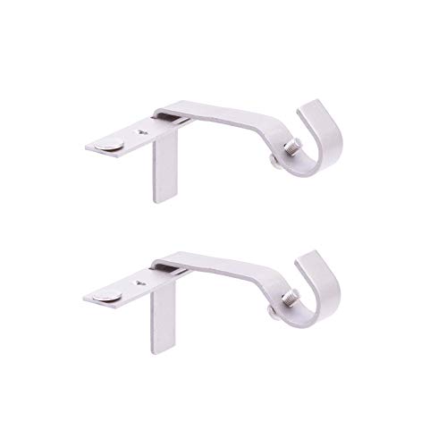 "Kenney Fast Fit 5/8"" No Measure Curtain Rod Brackets, Brushed Nickel, 2 Count (Pack of 1)"