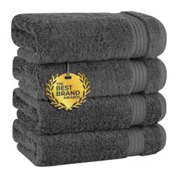 Cotton Paradise Hand Towels for Bathroom, 100% Cotton Turkish 4 Piece Hand Towel Set, Soft Absorbent Face Towels Clearance Set, Dark Gray Hand Towels