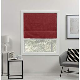 "Exclusive Home Curtains Total Blackout Roman Shade, Polyester, Red, 27"" W X 64"" H"