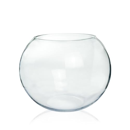 "Craft And Party, Glass Fish Bowl Vase, 4.5"" Height x 6"" Width Bubble Bowl vase for Terraium, Flower vase Centerpiece"