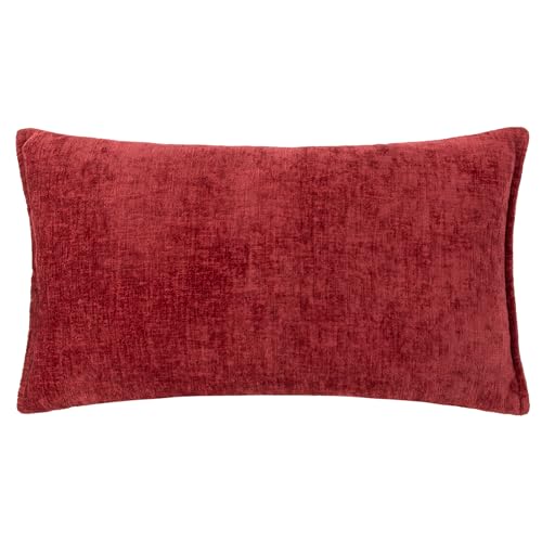 Evans Lichfield Buxton Rectangular Reversible Polyester Filled Cushion, 30cm x 50cm, Red