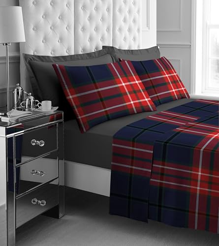 GC GAVENO CAVAILIA Double Bed Sheet Set - 4Piece Printed Bedding Set (Fitted Sheet, Flat Sheet & 2 Pillow Cases) - Warm Thermal Fluffy Bedding - Soft Polyester Fleece Bedding Sheet Set, Multi
