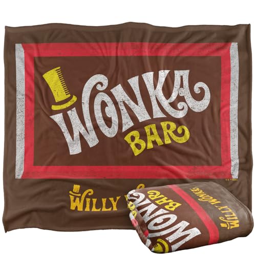 "LOGOVISION Kids Willy Wonka and The Chocolate Factory Bar Silky Touch Super Soft Throw Blanket 50""x60"""