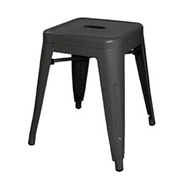 Bolero Bistro Steel Low Stools 460x400x400mm (Pack of 4), Black