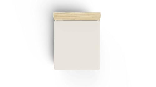 Premium Ranforce King Fitted Sheet (160 x 200 + 30 cm), 100% Cotton, 155 Thread Count, Cream Colour, Soft, Durable and Machine Washable at 30°C