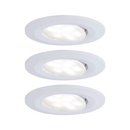 Paulmann 99927 Calla LED recessed luminaire round set of 3 incl. 3x6W IP65 recessed spotlight white matt cabinet light plastic recessed lamp 4000K