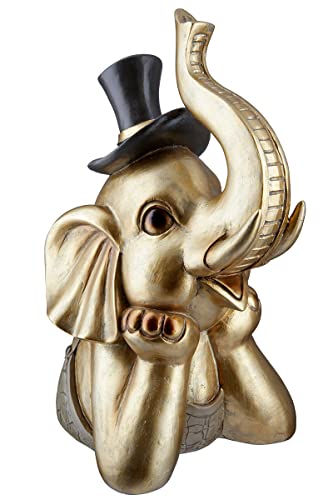 GILDE Decorative Figurine, Resin, Gold-Coloured, Höhe 29 cm